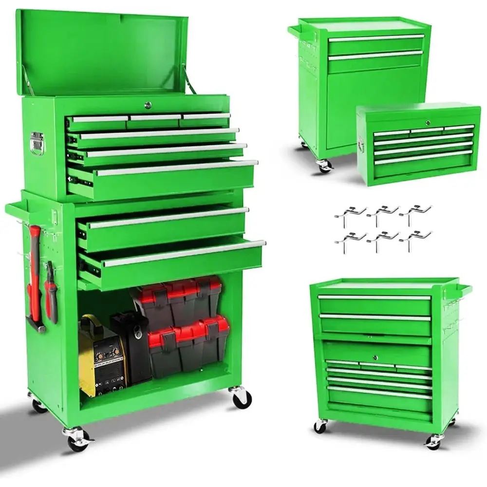 Tools Use In Workshop - Portable 8 Drawer Rolling Tool Chest