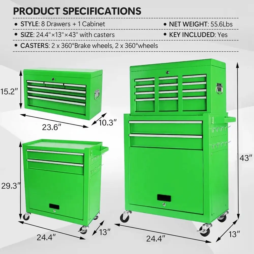Portable 8 Drawer Rolling Tool - Tools Use In Workshop review and price