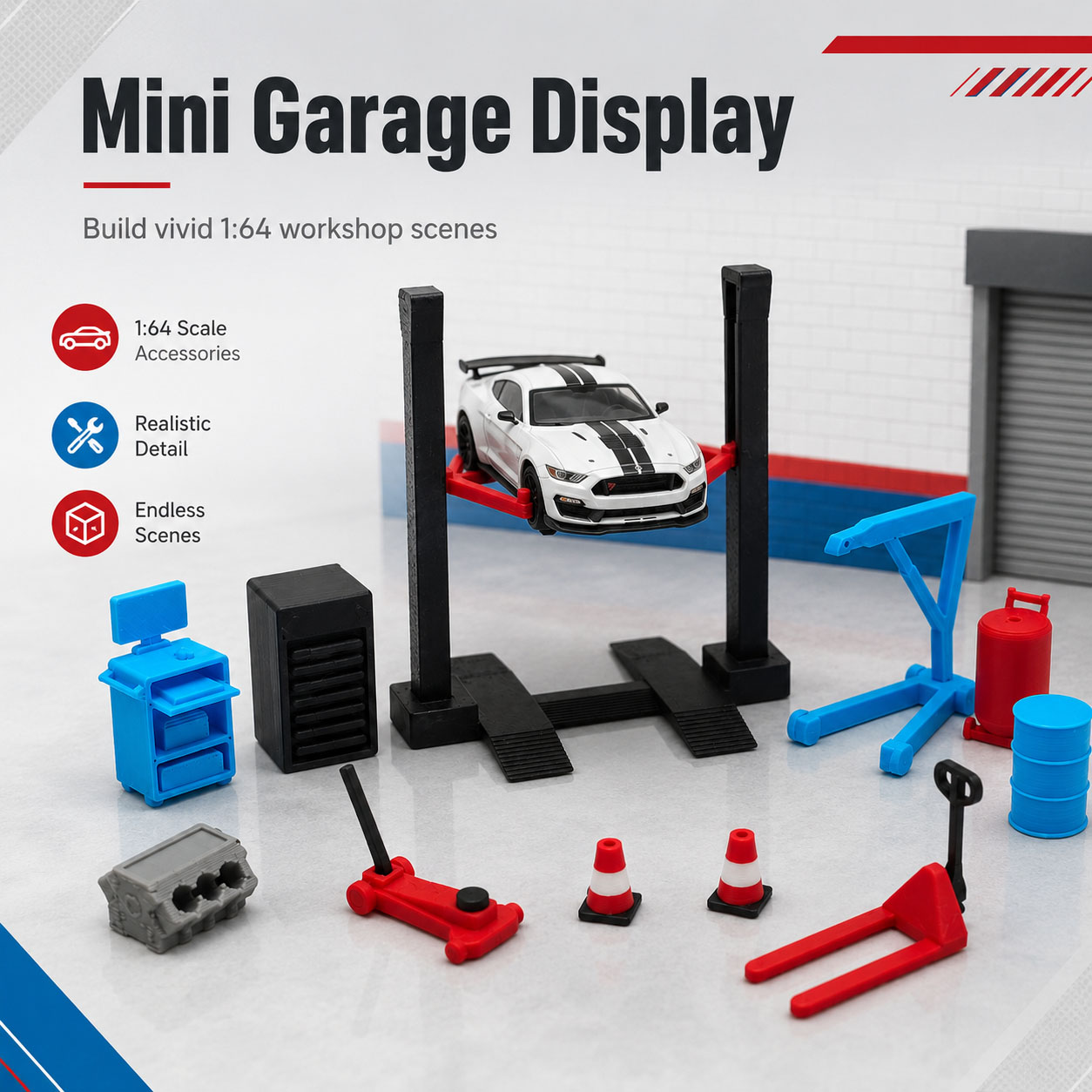 1:64 Garage Workshop Miniature - Workshop Tools Toy review and price