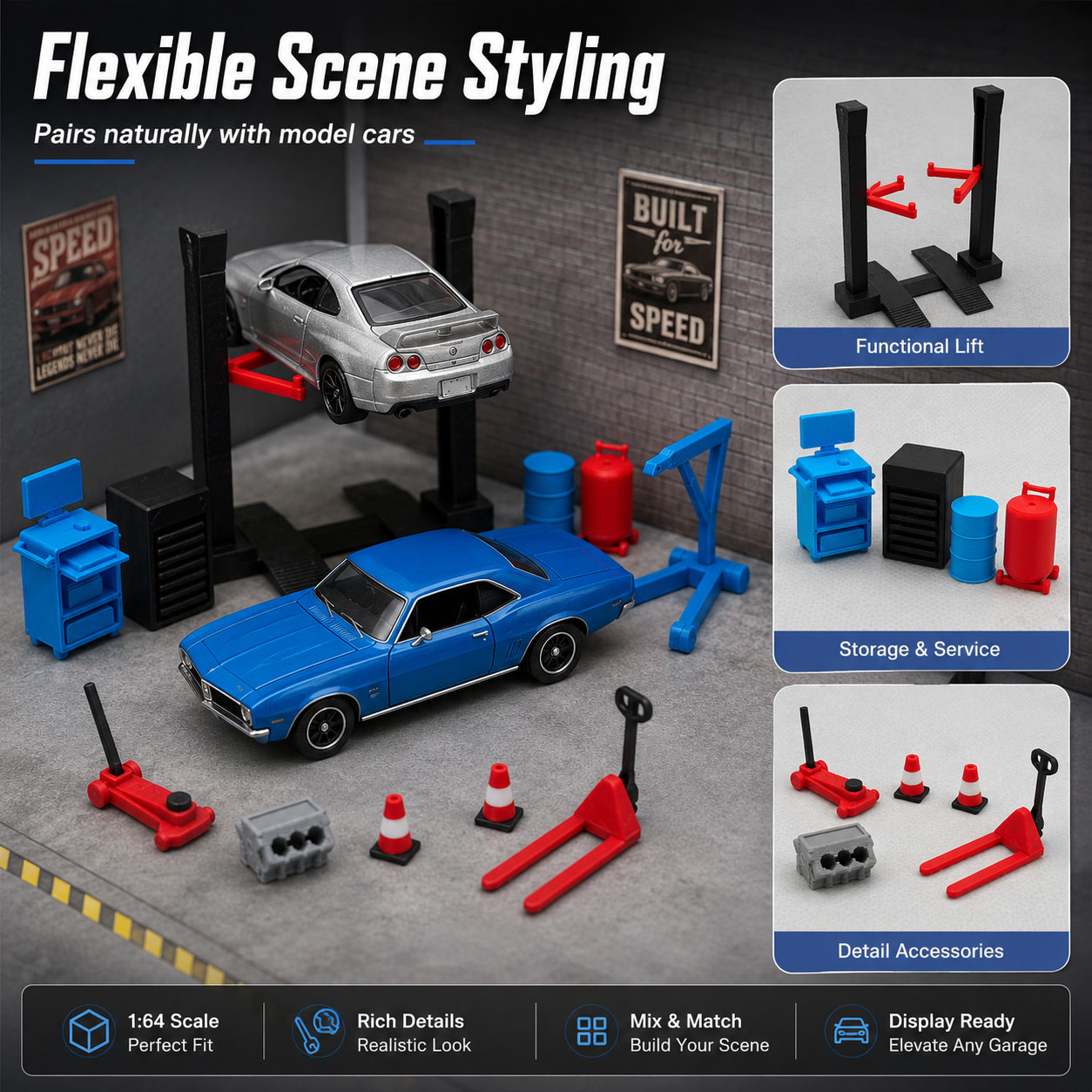 1:64 Garage Workshop Miniature - Workshop Tools Toy review and price