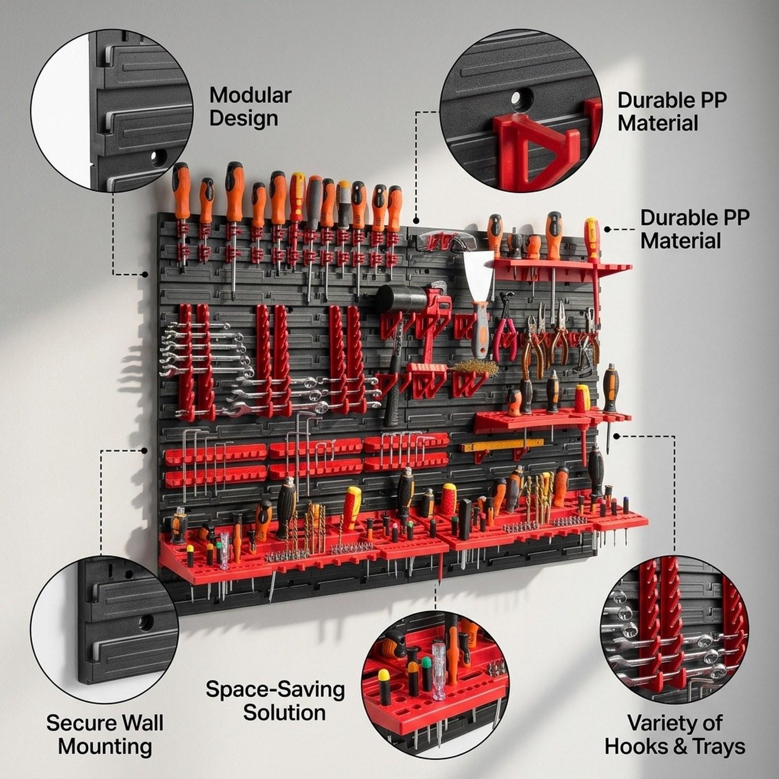 Wall Mounted Storage Bins with - Workshop Tools Toy review and price